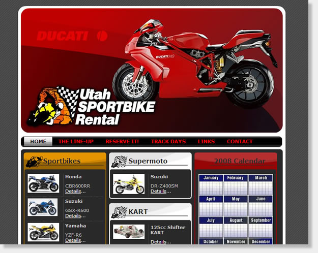 Sportsbike Rental website design