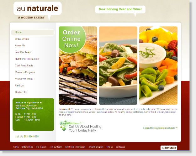 restaurant web design